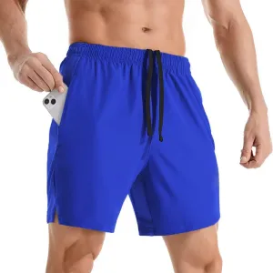 Men's 7" Athletic Running Shorts Lightweight Quick Dry Gym Workout Shorts with Zipper Pockets