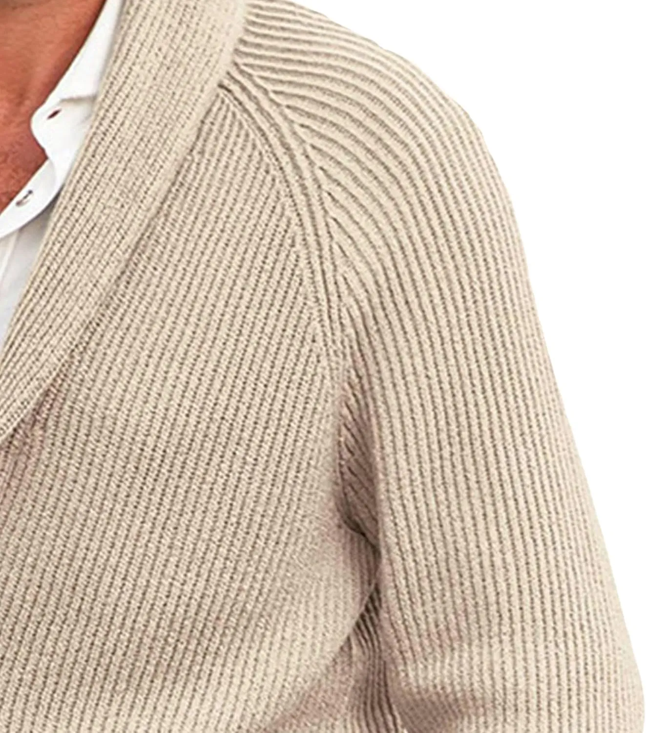 Men's Button Casual Cardigans Shawl Collar Cardigan with Pockets Slim Fit Cable Knit Button Down Cardigan Sweater