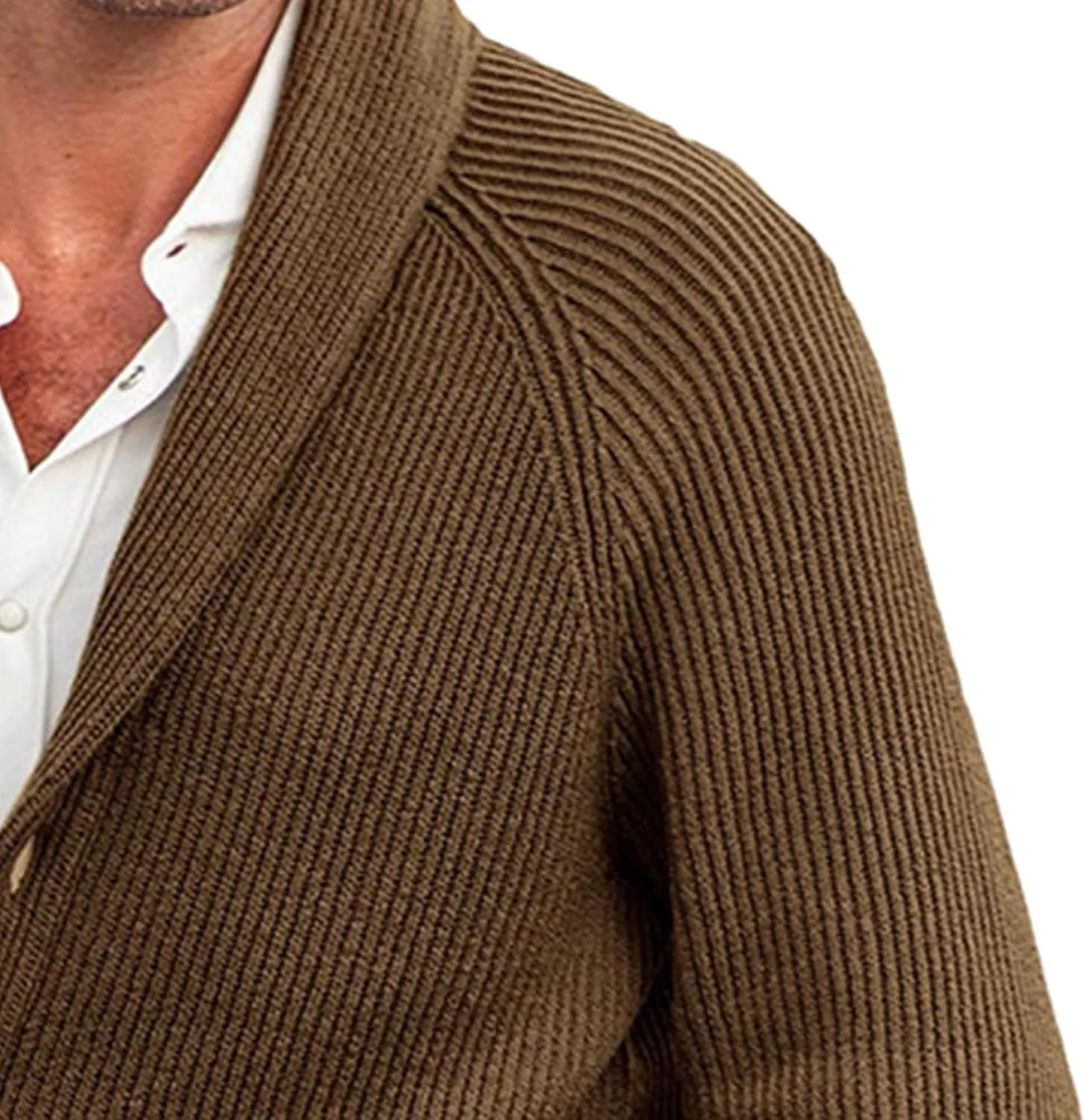Men's Button Casual Cardigans Shawl Collar Cardigan with Pockets Slim Fit Cable Knit Button Down Cardigan Sweater