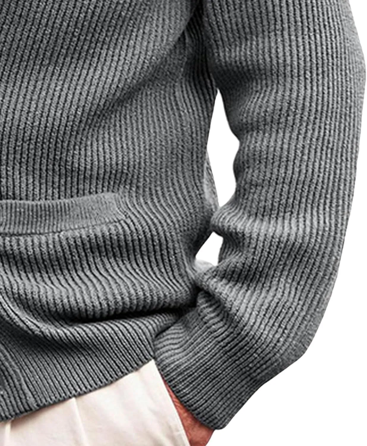 Men's Button Casual Cardigans Shawl Collar Cardigan with Pockets Slim Fit Cable Knit Button Down Cardigan Sweater