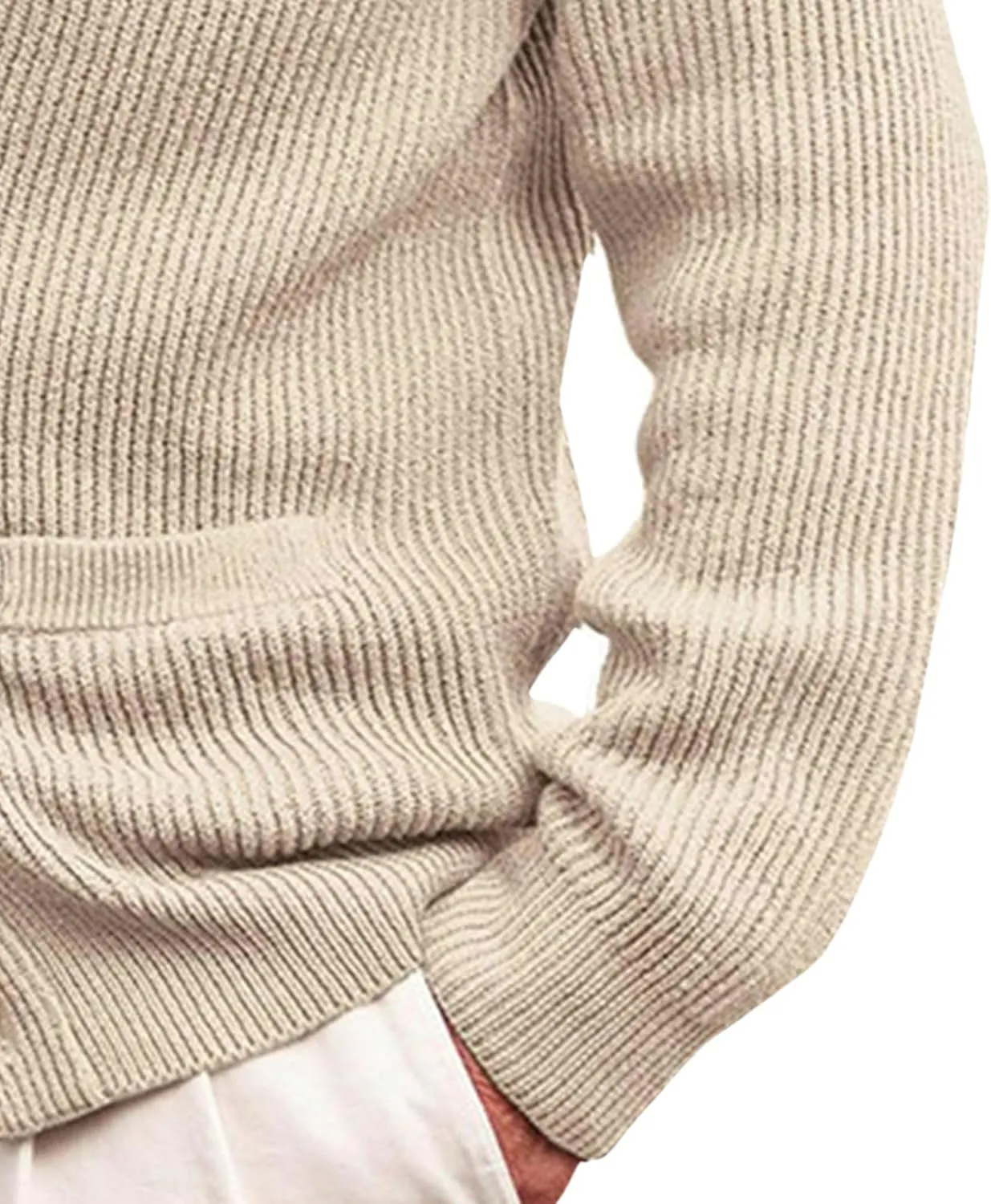 Men's Button Casual Cardigans Shawl Collar Cardigan with Pockets Slim Fit Cable Knit Button Down Cardigan Sweater