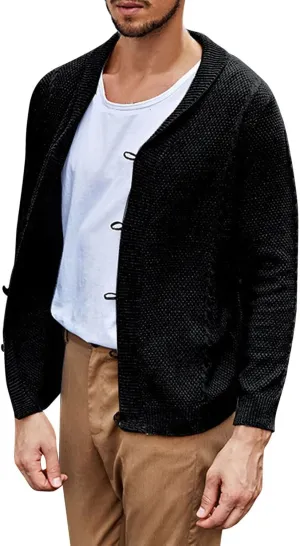 Mens Cardigan Sweater Men's Lightweight Cardigan Sweater Single-Breasted V-Neck Knitted Cardigans Jacket