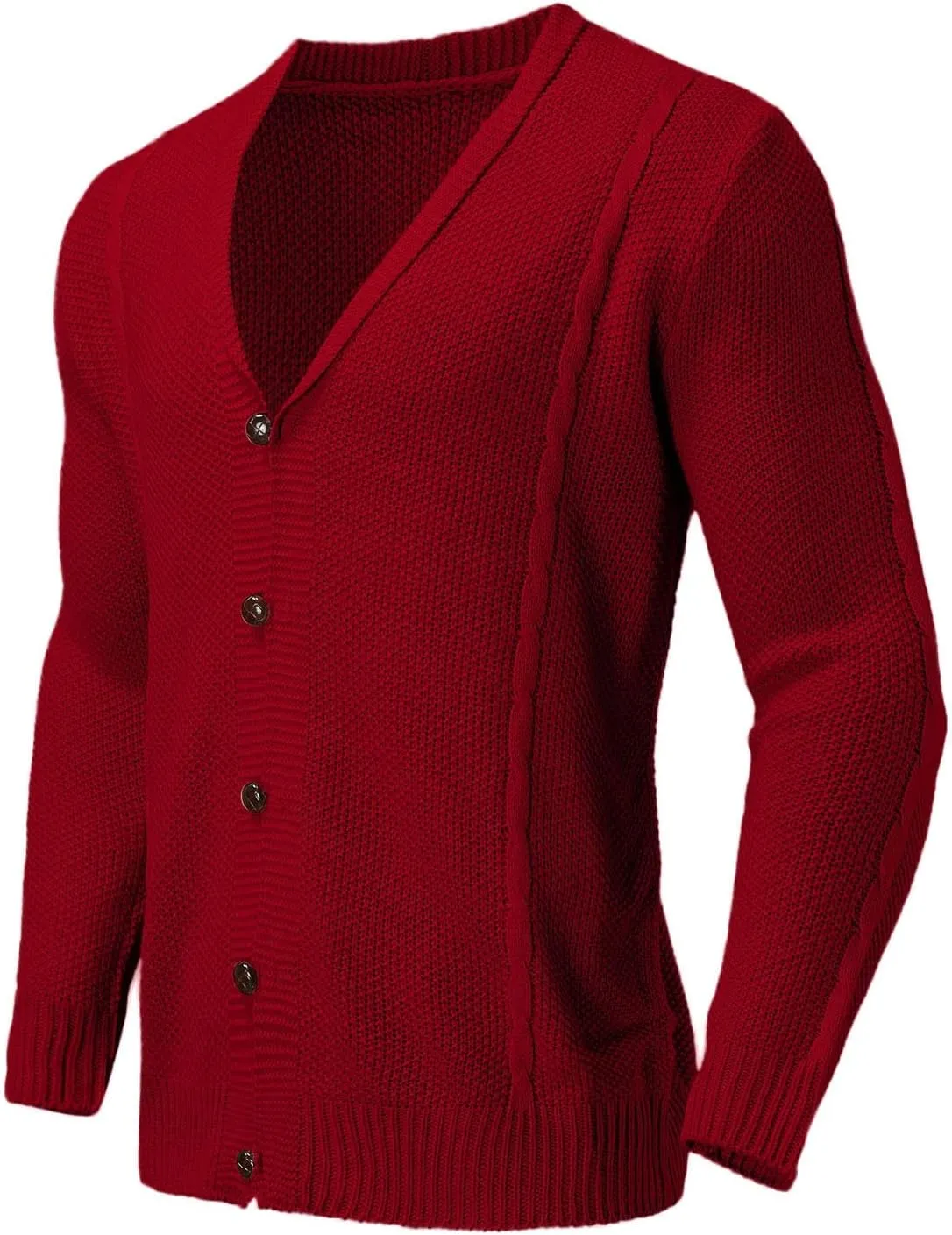 Mens Cardigan Sweater Men's Lightweight Cardigan Sweater Single-Breasted V-Neck Knitted Cardigans Jacket