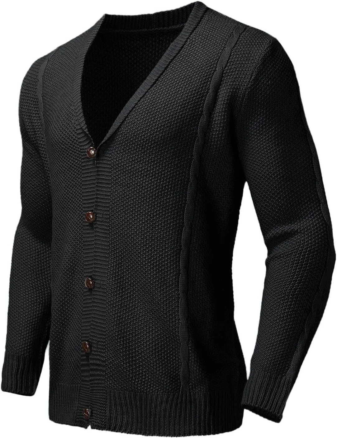 Mens Cardigan Sweater Men's Lightweight Cardigan Sweater Single-Breasted V-Neck Knitted Cardigans Jacket