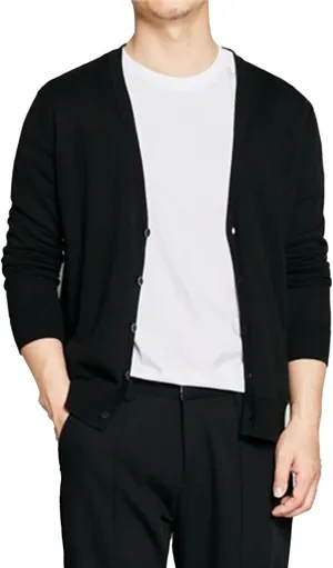 Men's Cardigan Sweaters Button V-Neck Knitted Sweaters Casual Slim Fit Long Sleeve Cable Knit Cardigans