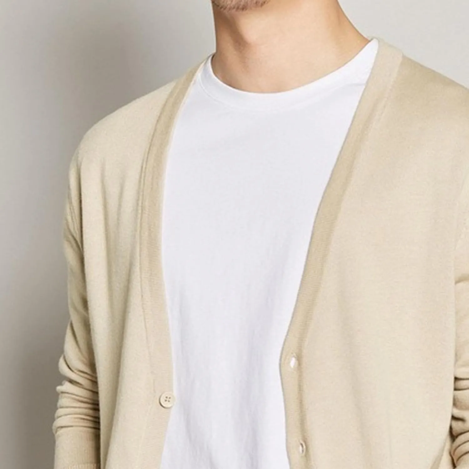 Men's Cardigan Sweaters Button V-Neck Knitted Sweaters Casual Slim Fit Long Sleeve Cable Knit Cardigans