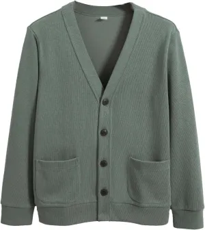 Mens Cardigan Sweaters with Buttons Fall Winter Casual Long Sleeve V Neck Button Down Sweaters