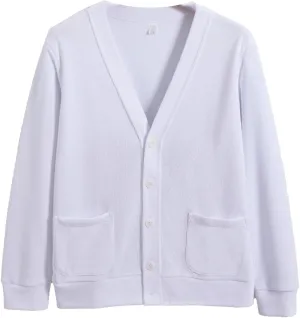 Mens Cardigan Sweaters with Buttons Fall Winter Casual Long Sleeve V Neck Button Down Sweaters