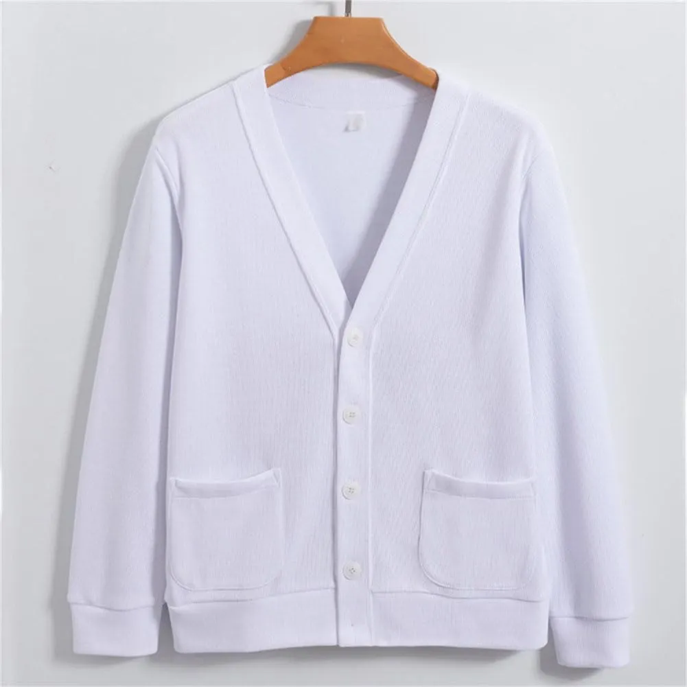 Mens Cardigan Sweaters with Buttons Fall Winter Casual Long Sleeve V Neck Button Down Sweaters