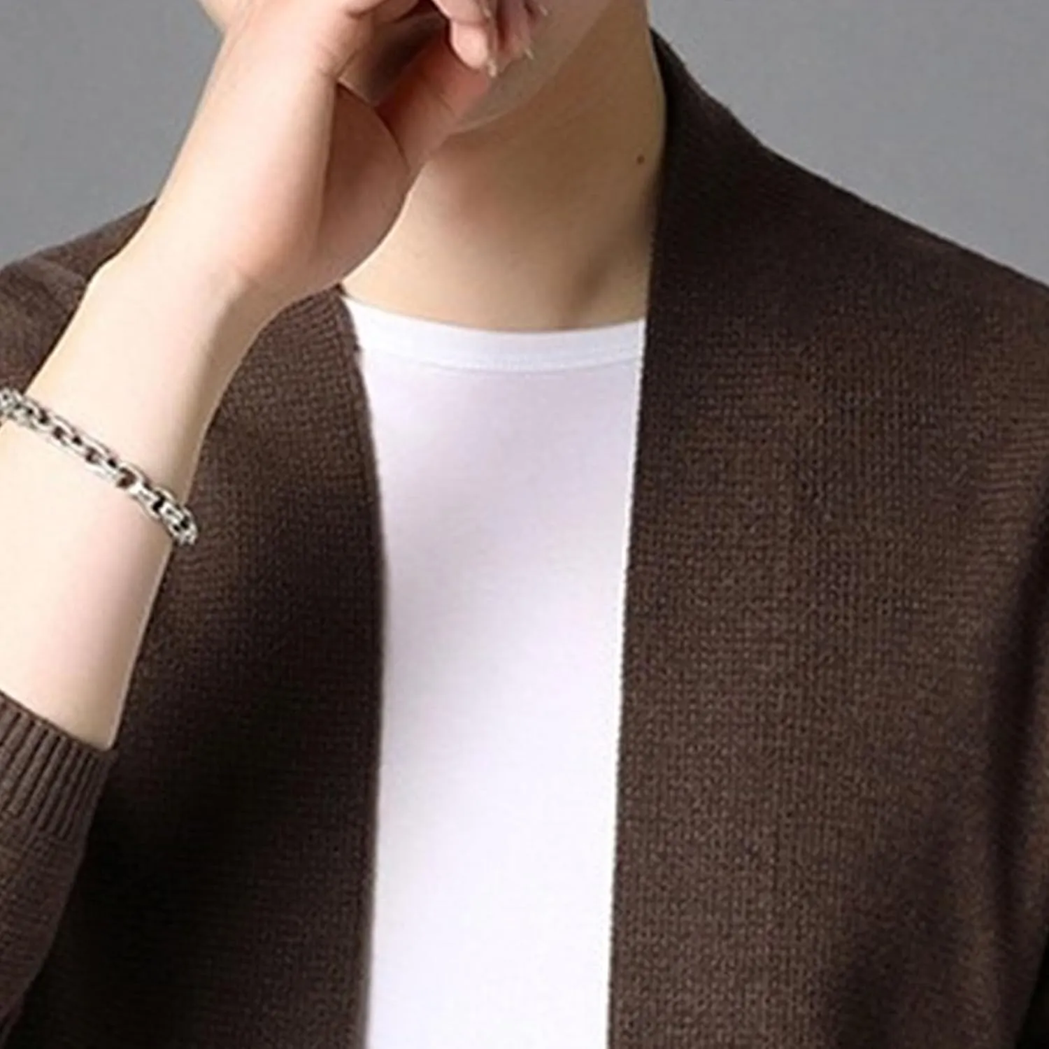 Men's Casual Cardigan Sweaters Button Down Knitted Sweaters Jackets Slim Fit Long Sleeve Cable Knit Cardigans