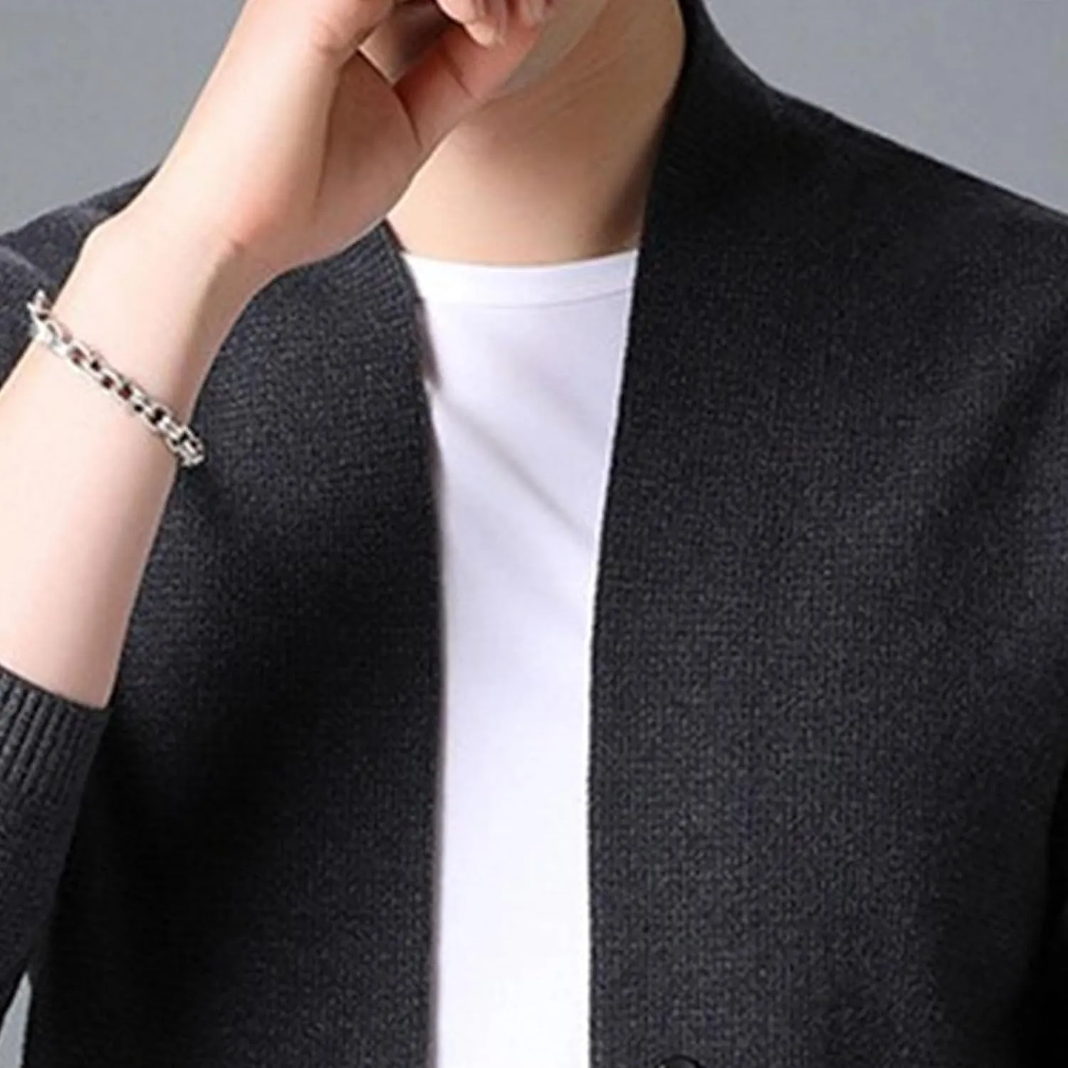 Men's Casual Cardigan Sweaters Button Down Knitted Sweaters Jackets Slim Fit Long Sleeve Cable Knit Cardigans