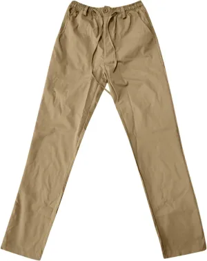 Men's Casual Cotton Pants Regular Fit Elastic Waist Straight Leg Chino Pants