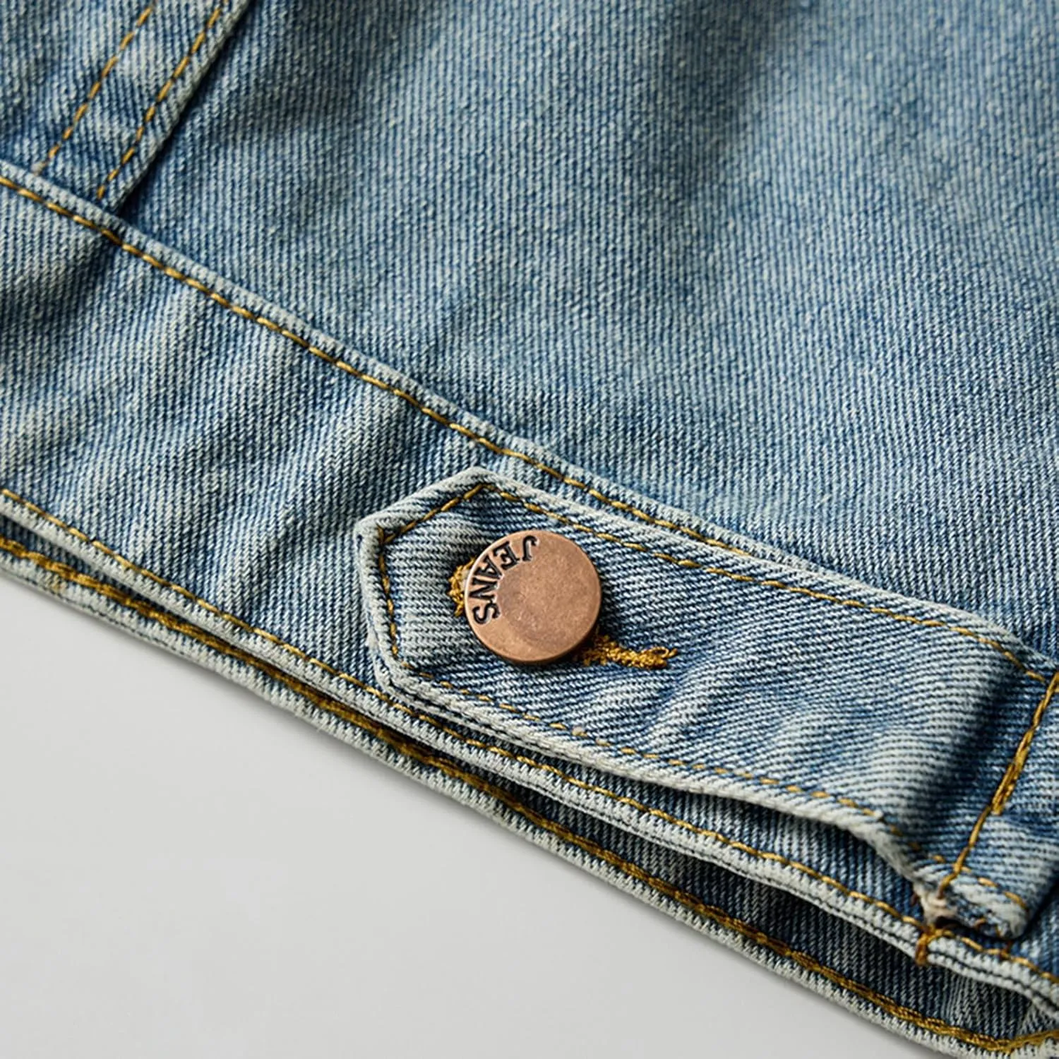 Mens Casual Denim Vest Vintage Distressed Jean Vest Button Down Sleeveless Motorcycle Biker Jacket with Pockets