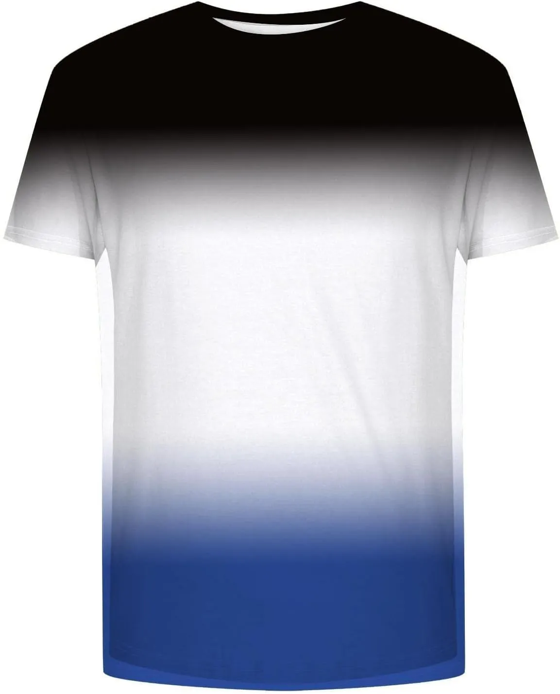 Men's Casual Gradient Color T Shirt Short Sleeve Crew Neck Loose Fit Comfortable Tee Stylish Dating Summer Top Big and Tall