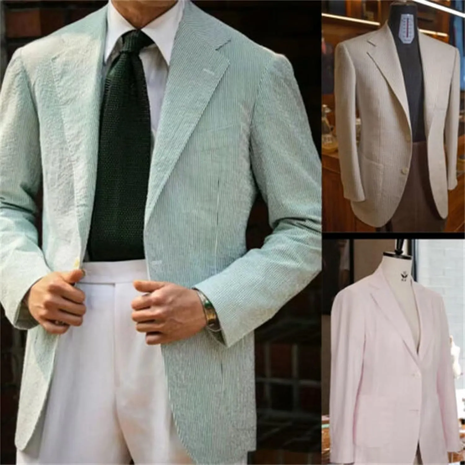 Mens Casual Linen Tailored Beach Wedding Slim Fit Tuxedo Suit Blazer Business Blazer Pants Men's Summer 2 Piece Suit Set