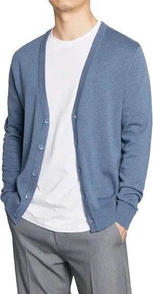 Mens Casual Slim Fit Cardigan Sweaters Cable Knit Cardigans V-Neck Long Sleeve Button Down Knitted Sweater Outwear