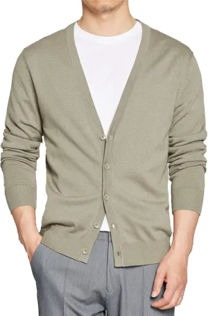 Mens Casual Slim Fit Cardigan Sweaters Cable Knit Cardigans V-Neck Long Sleeve Button Down Knitted Sweater Outwear