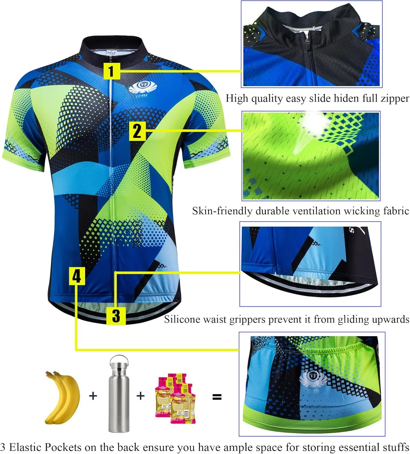Men's Cycling Jersey Set Men Short Sleeve Compression Bike Shorts Gel Padded Biking Clothing