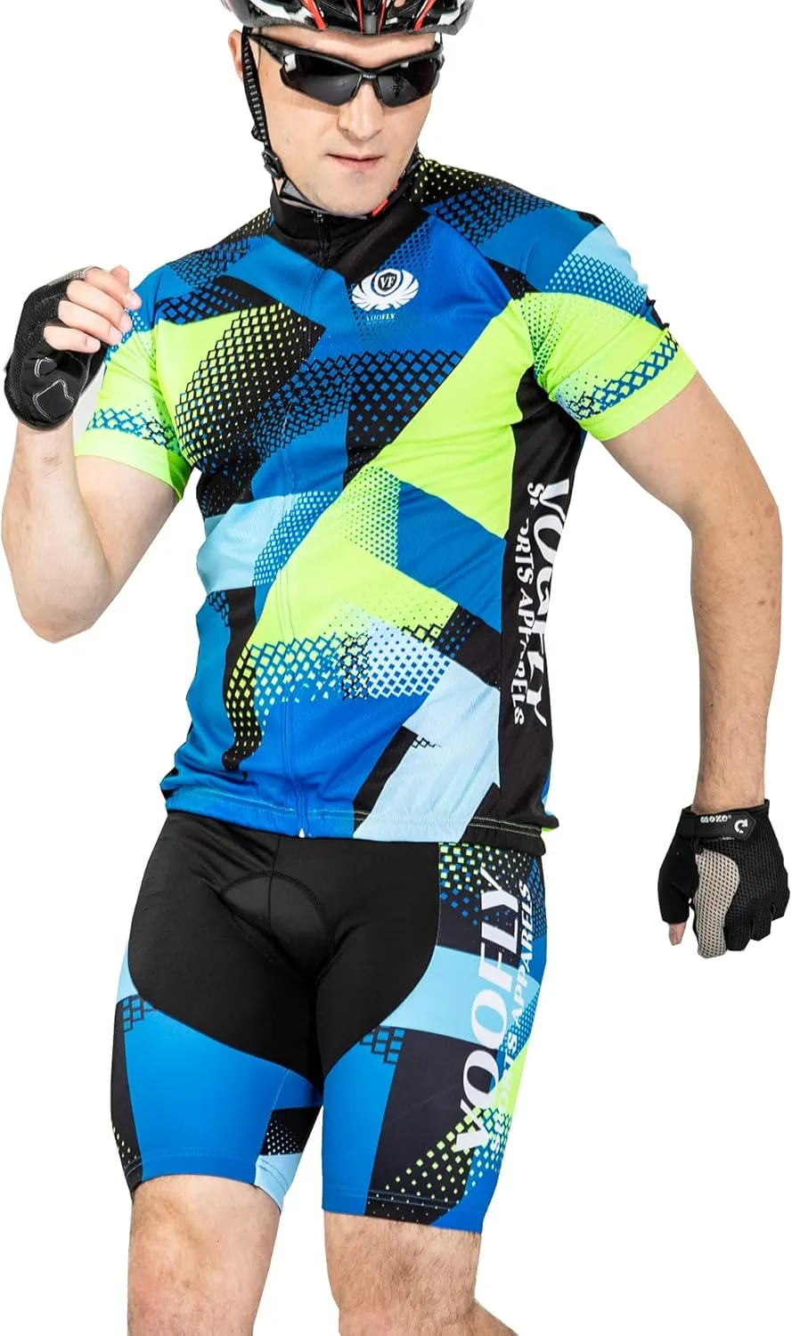 Men's Cycling Jersey Set Men Short Sleeve Compression Bike Shorts Gel Padded Biking Clothing