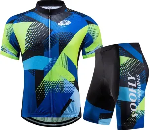 Men's Cycling Jersey Set Men Short Sleeve Compression Bike Shorts Gel Padded Biking Clothing