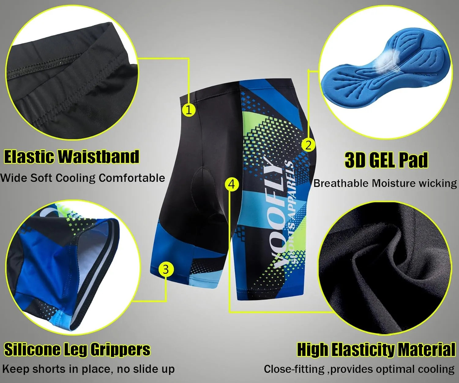 Men's Cycling Jersey Set Men Short Sleeve Compression Bike Shorts Gel Padded Biking Clothing