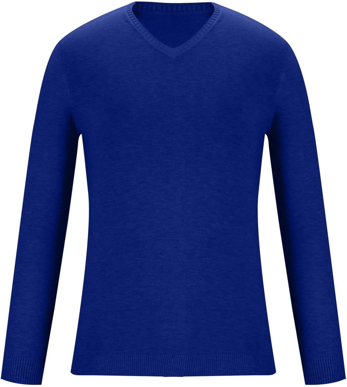 Mens Fashion V Neck Sweaters Lightweight Banded Bottom Long Sleeve Slim Fit Pullover Business Casual Dress Sweater