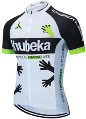 Men's Full Zip Cycling Jersey Breathable Tops Bicycle Short-Sleeved Jersey Bike Shirt