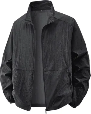 Men's Full Zip Up Sun Protection Hoodie Jacket Long Sleeve Lightweight UV Shirts for Men Outdoor Hiking Fishing Coat