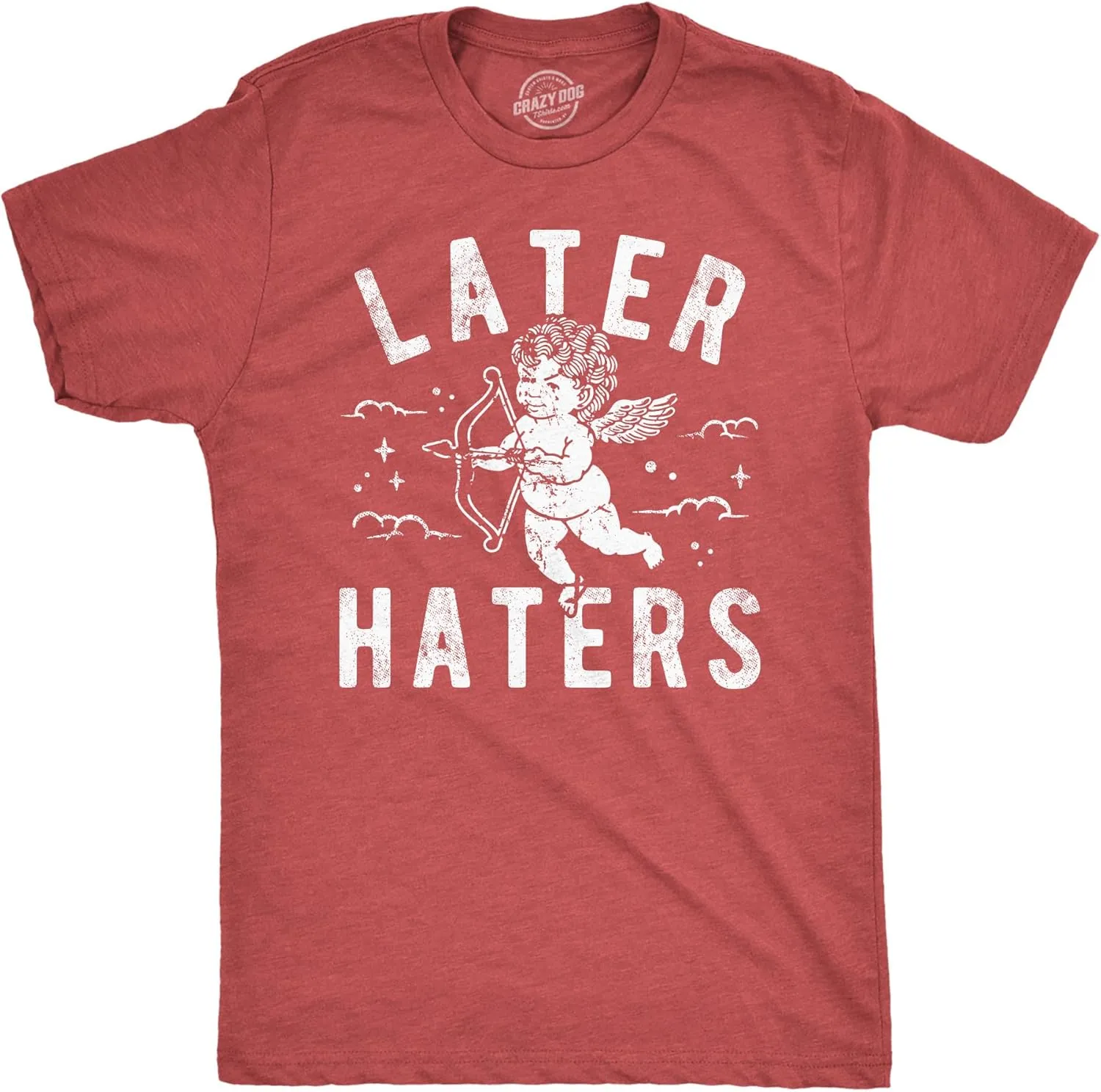 Mens Funny T Shirts Later Haters Valentines Day Graphic Tee for Men
