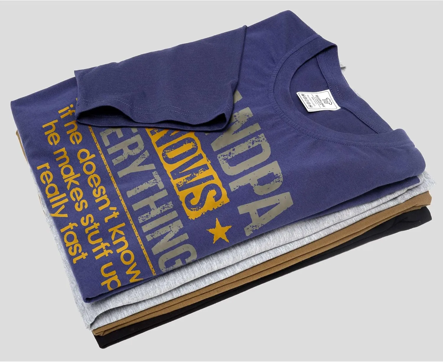 Men's Grandpa Knows Everything Funny Tee Shirt Father's Day Birthday Gift for Papa Tee