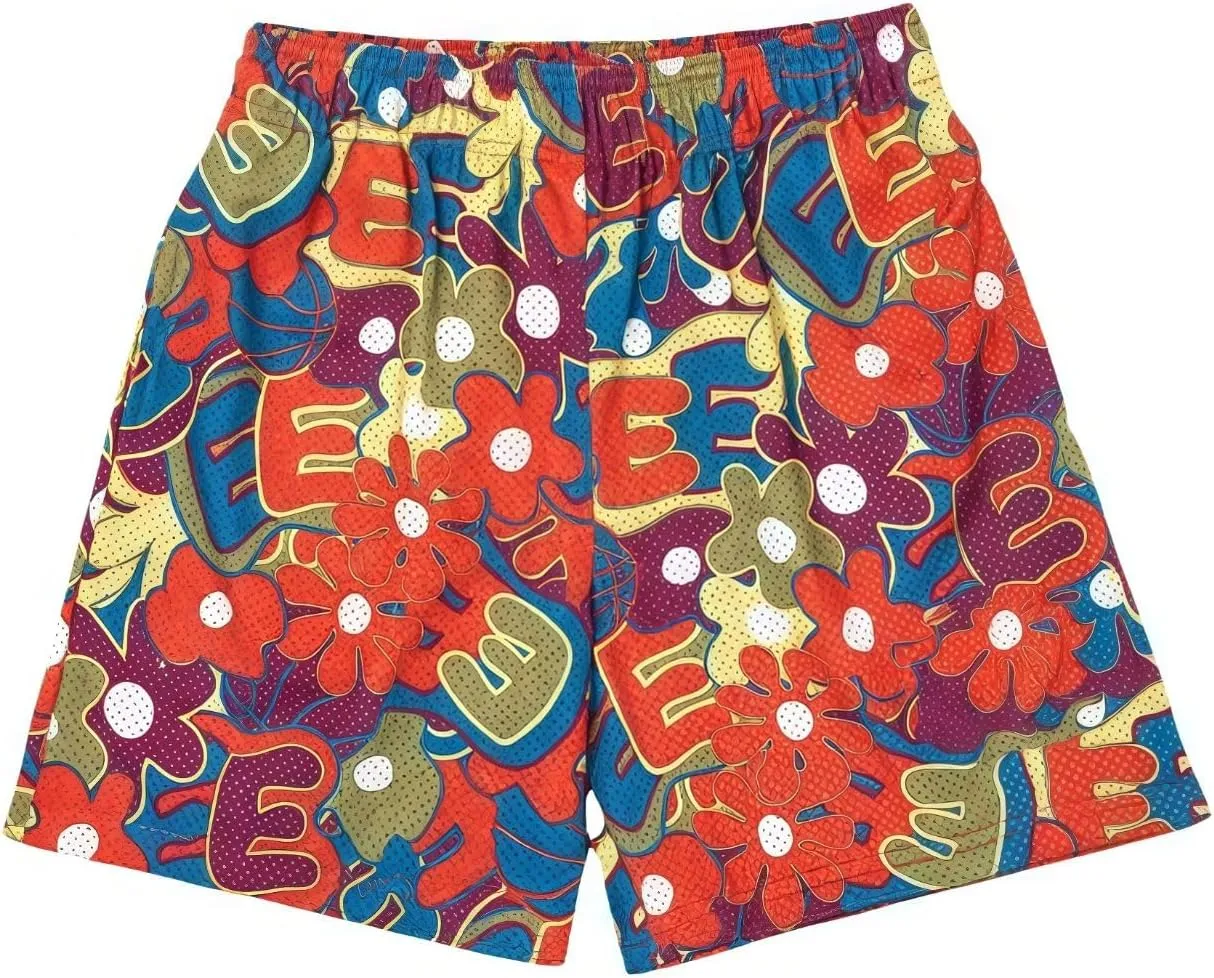 Mens Graphic Mesh Breathable Shorts Basketball Lightweight Quick Dry Shorts