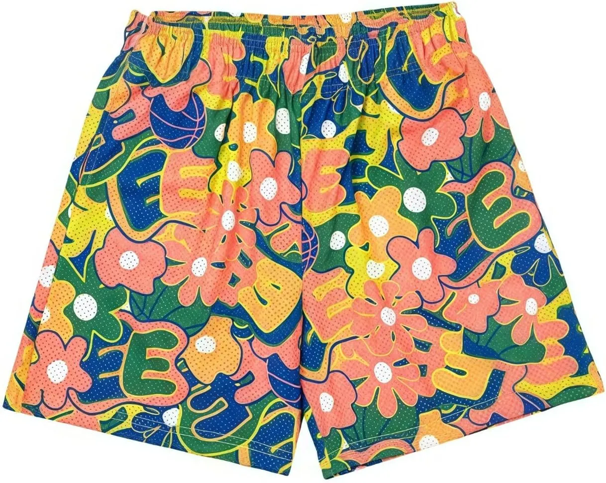 Mens Graphic Mesh Breathable Shorts Basketball Lightweight Quick Dry Shorts