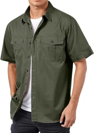 Mens Linen Shirt Button Down Short Sleeve Solid Shirts Wrinkle Free Casual Vacation Beach Summer Tops 2025 Men Trendy Clothes
