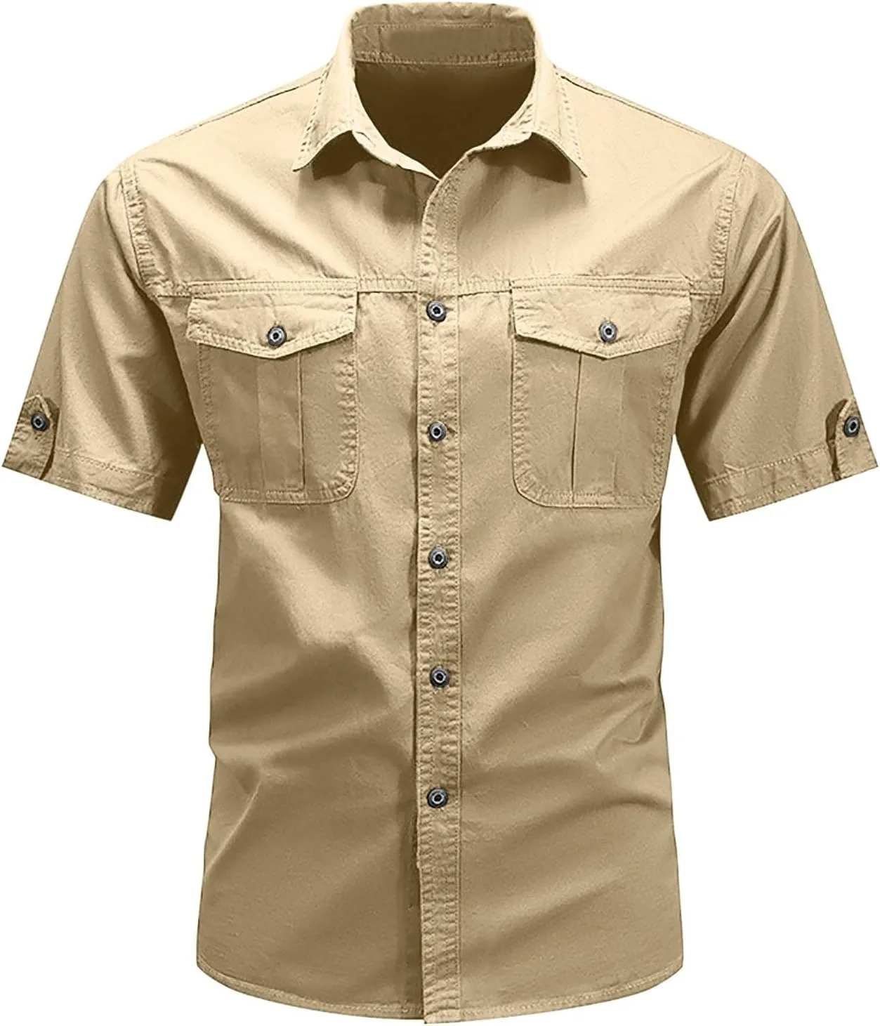 Mens Linen Shirt Button Down Short Sleeve Solid Shirts Wrinkle Free Casual Vacation Beach Summer Tops 2025 Men Trendy Clothes