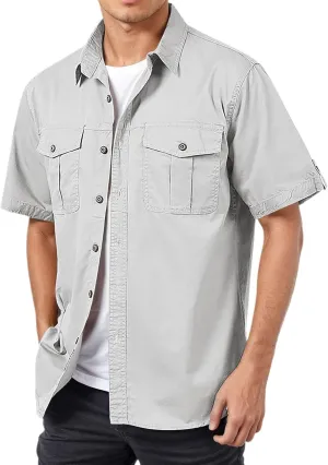 Mens Linen Shirt Button Down Short Sleeve Solid Shirts Wrinkle Free Casual Vacation Beach Summer Tops 2025 Men Trendy Clothes
