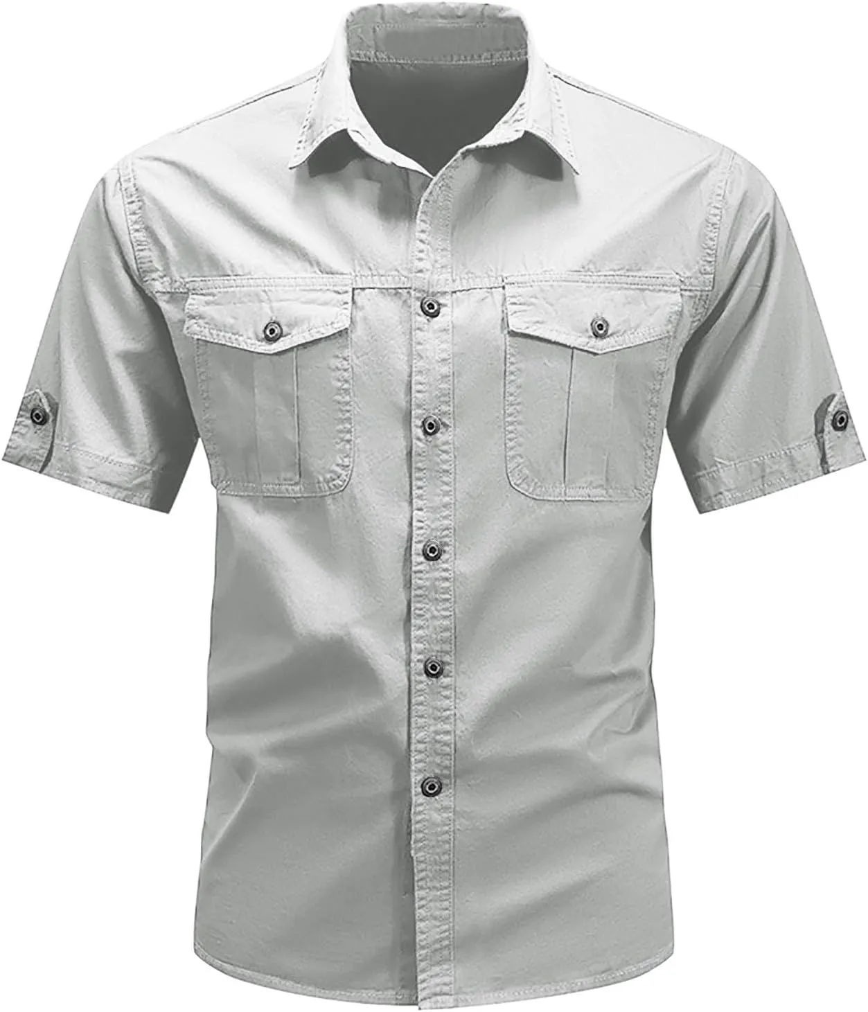 Mens Linen Shirt Button Down Short Sleeve Solid Shirts Wrinkle Free Casual Vacation Beach Summer Tops 2025 Men Trendy Clothes