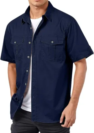Mens Linen Shirt Button Down Short Sleeve Solid Shirts Wrinkle Free Casual Vacation Beach Summer Tops 2025 Men Trendy Clothes