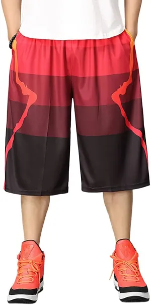 Mens Long Basketball Shorts Summer Workout Quick Dry Shorts Casual for Men