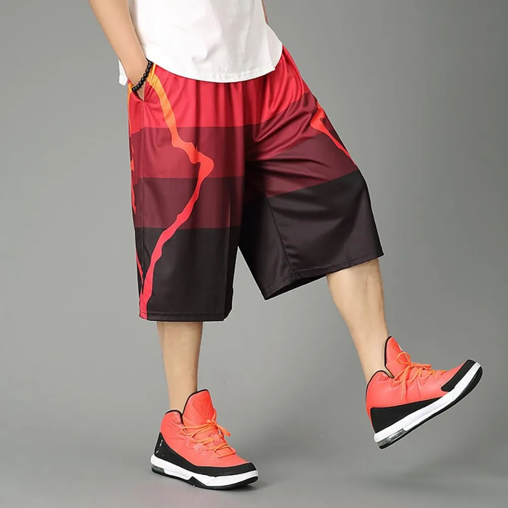 Mens Long Basketball Shorts Summer Workout Quick Dry Shorts Casual for Men