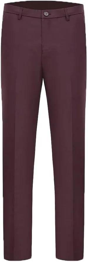 Men's One Button Suit Pants Tailored Formal Business Office Dress Trousers