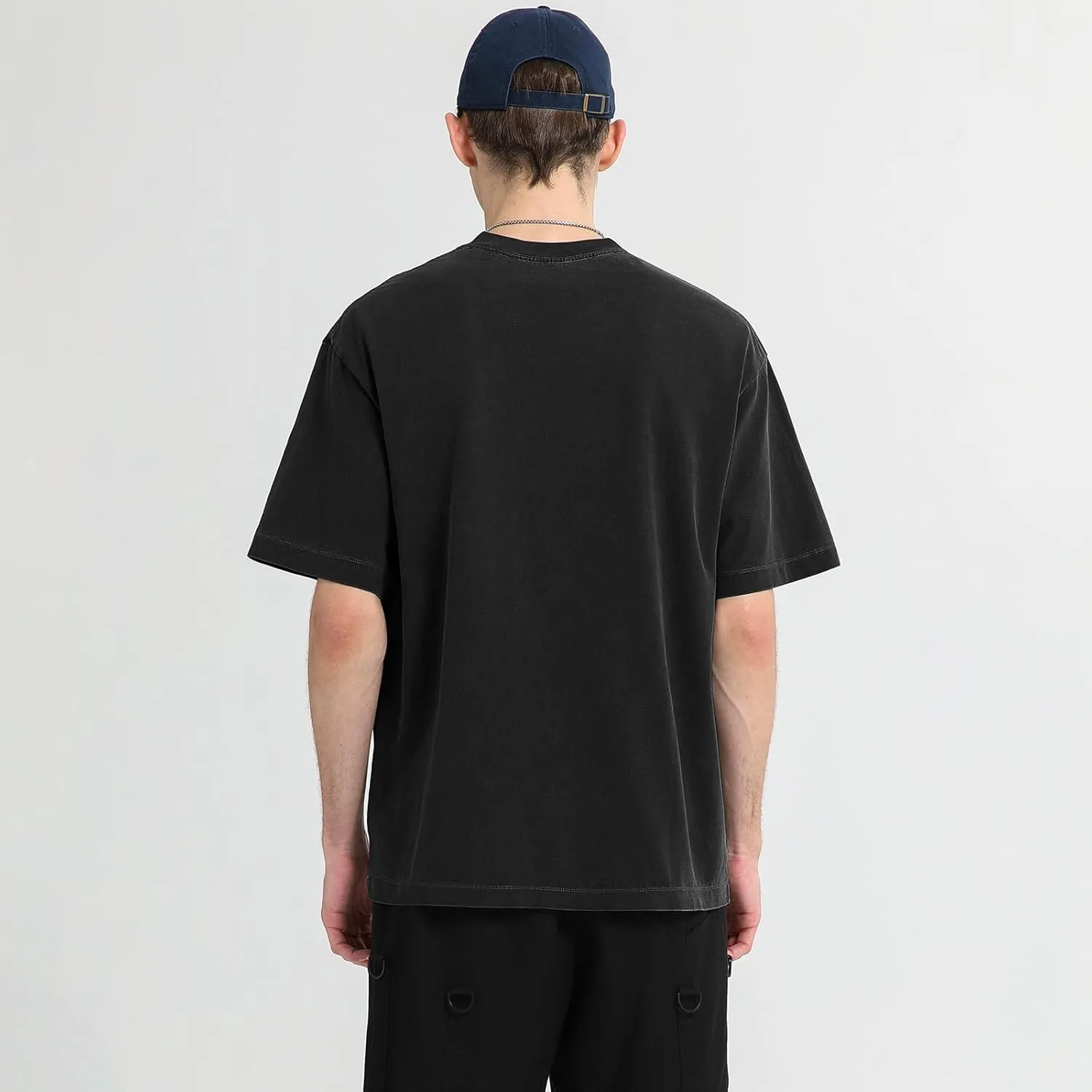 Men's Oversized T Shirts Cotton Unisex Loose Fit Tee Vintage Acid Washed Summer Casual Baggy Basic Tops