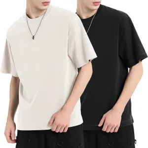 Men's Oversized T Shirts Cotton Unisex Loose Fit Tee Vintage Acid Washed Summer Casual Baggy Basic Tops