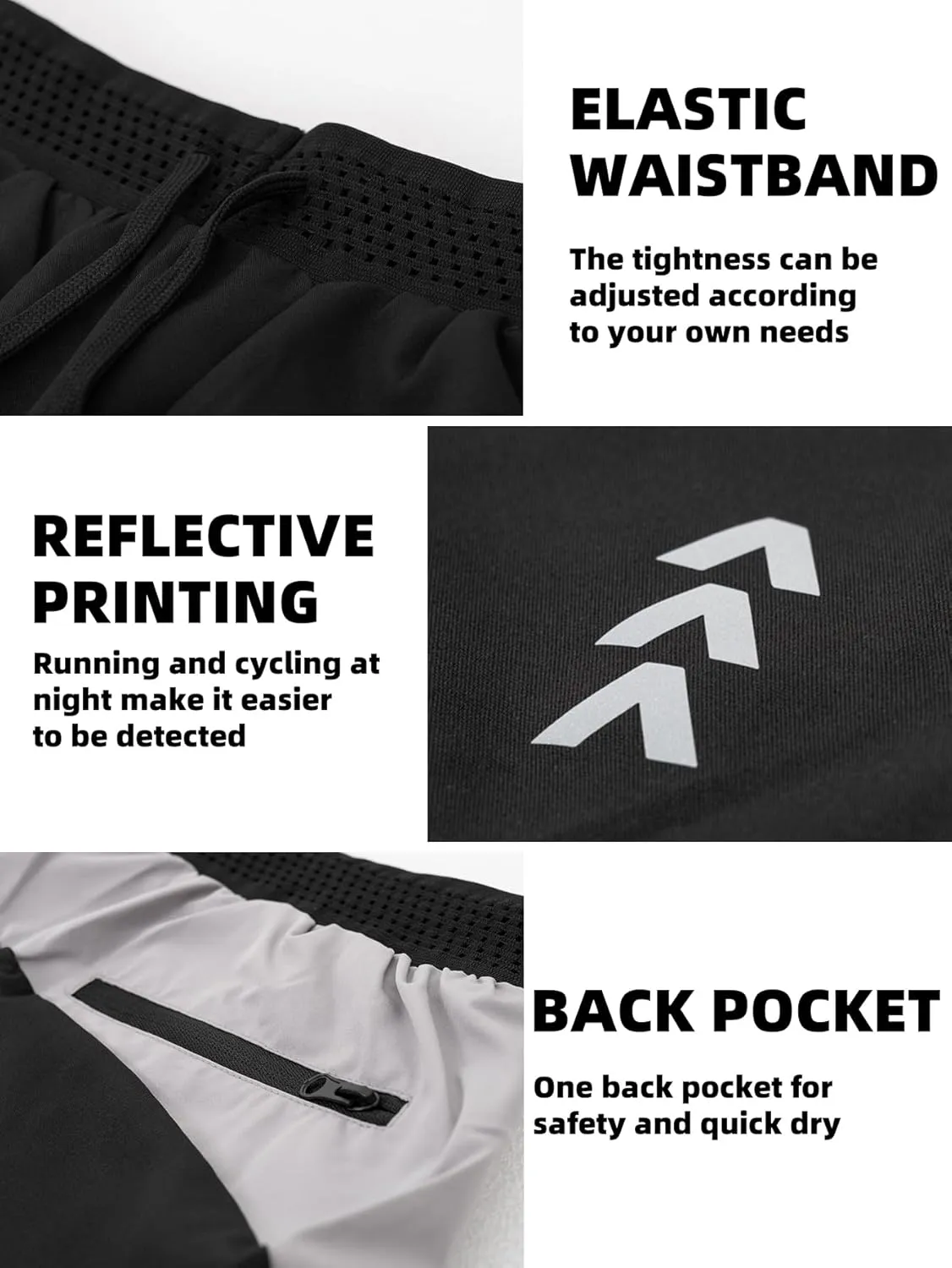 Men's Quick Dry Gym Shorts Lightweight Breathable Athletic Flat Front Shorts for Running