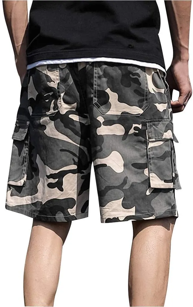 Men's Running Tennis Shorts Quick Dry Athletic Workout Active Shorts with Multi Pockets Camouflage Shorts