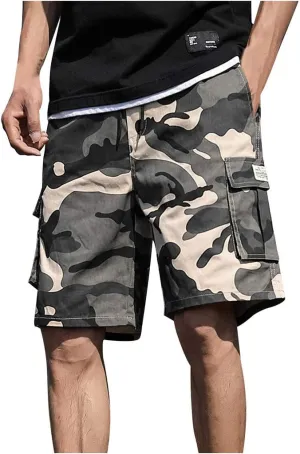 Men's Running Tennis Shorts Quick Dry Athletic Workout Active Shorts with Multi Pockets Camouflage Shorts