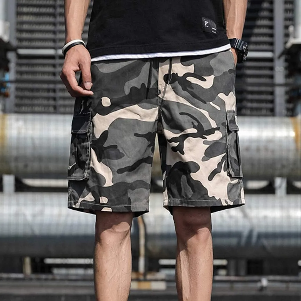 Men's Running Tennis Shorts Quick Dry Athletic Workout Active Shorts with Multi Pockets Camouflage Shorts