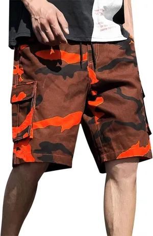 Men's Running Tennis Shorts Quick Dry Athletic Workout Active Shorts with Multi Pockets Camouflage Shorts