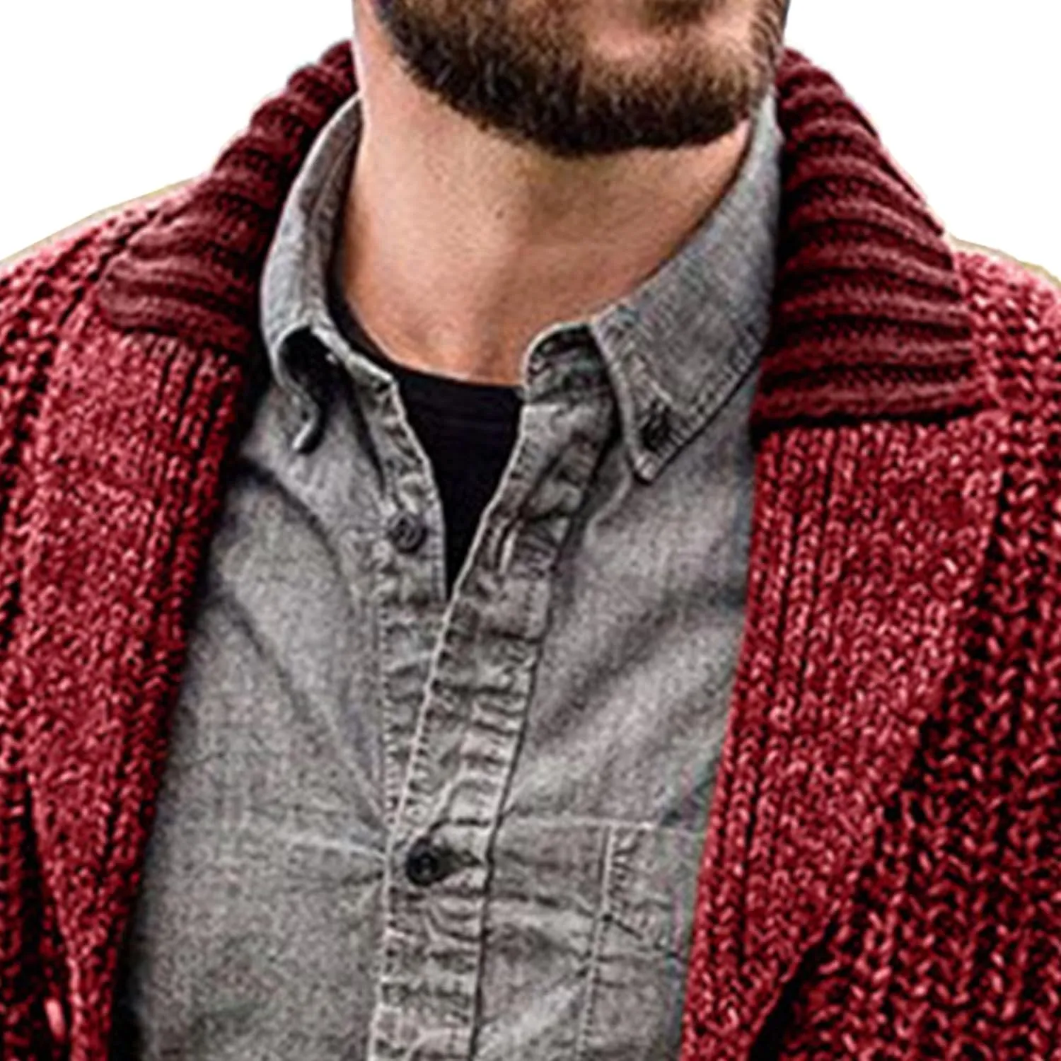 Men's Shawl Collar Cardigan Knit Shawl Collar Pockets Cardigans Slim Fit Cable Knit Button Down Cardigan Sweater