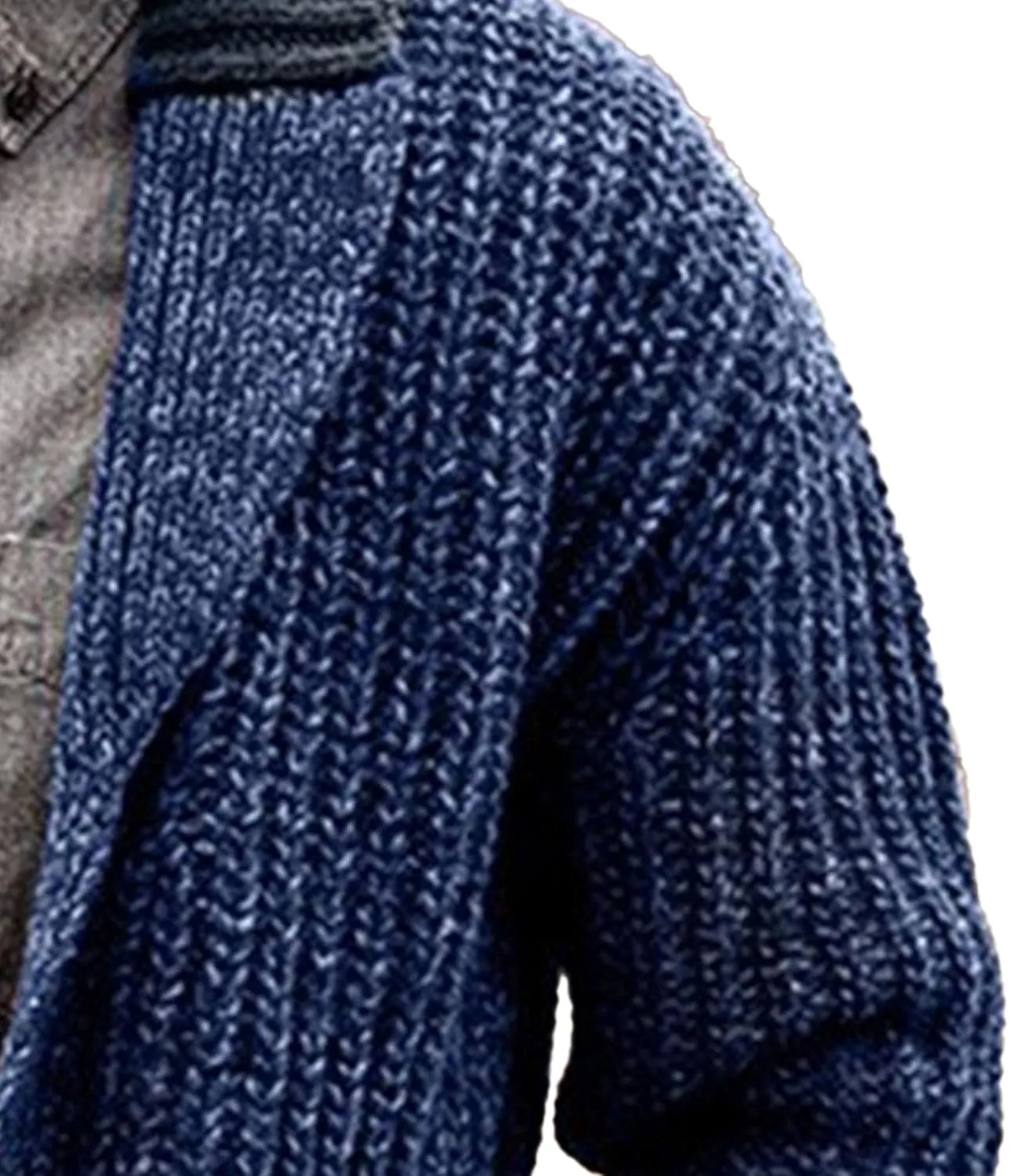Men's Shawl Collar Cardigan Knit Shawl Collar Pockets Cardigans Slim Fit Cable Knit Button Down Cardigan Sweater