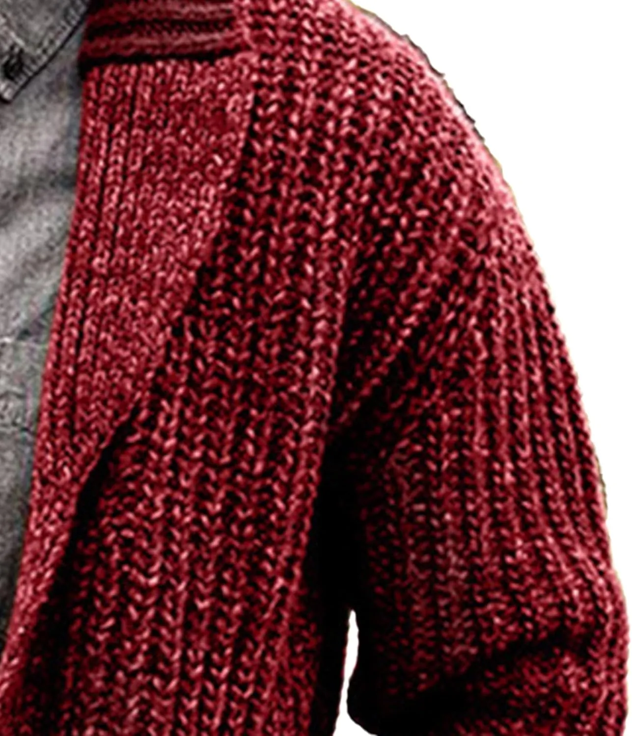 Men's Shawl Collar Cardigan Knit Shawl Collar Pockets Cardigans Slim Fit Cable Knit Button Down Cardigan Sweater